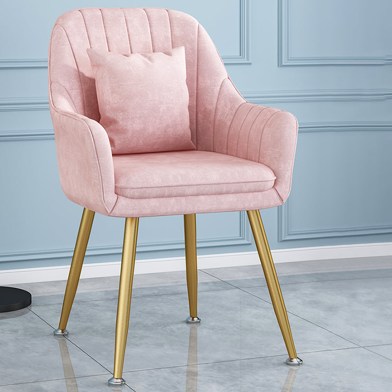 Scandinavian Style Metal Dining Chair Bedroom Solid Back Dining Arm Chairs