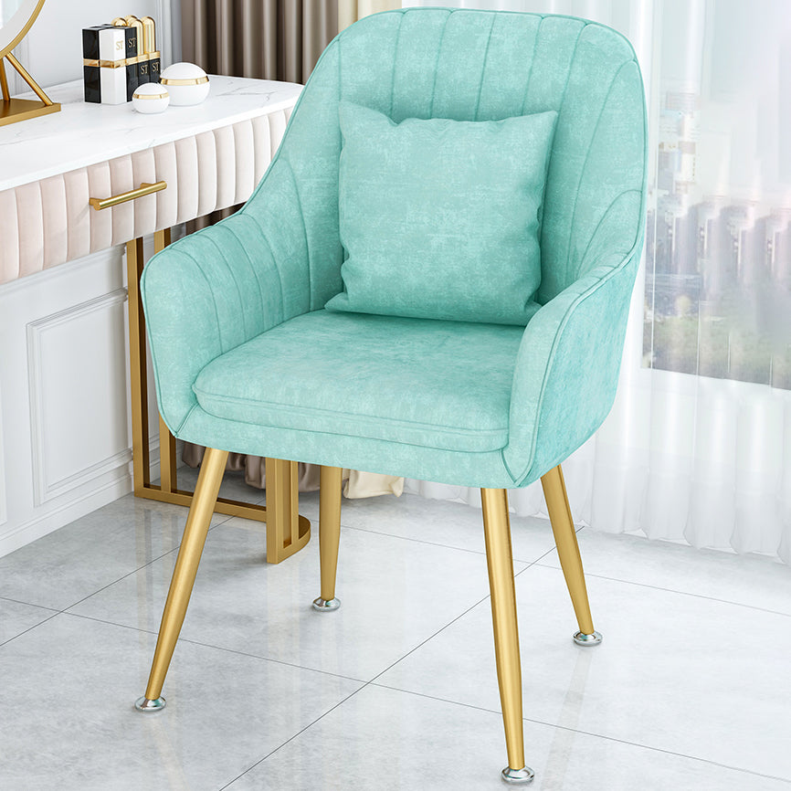 Scandinavian Style Metal Dining Chair Bedroom Solid Back Dining Arm Chairs