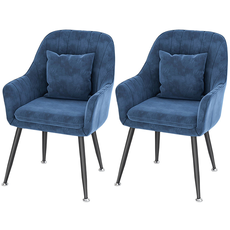 Scandinavian Style Metal Dining Chair Bedroom Solid Back Dining Arm Chairs