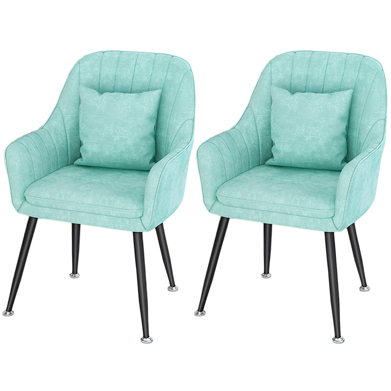 Scandinavian Style Metal Dining Chair Bedroom Solid Back Dining Arm Chairs