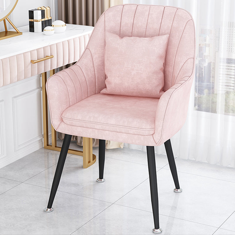 Scandinavian Style Metal Dining Chair Bedroom Solid Back Dining Arm Chairs