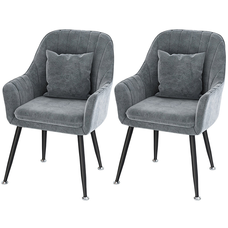Scandinavian Style Metal Dining Chair Bedroom Solid Back Dining Arm Chairs