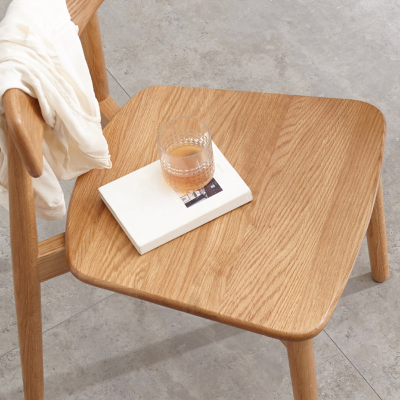 Chaise d'intérieur et d'extérieur en bois moderne, chaise d'appoint de salle à manger sans accoudoirs à dossier ouvert