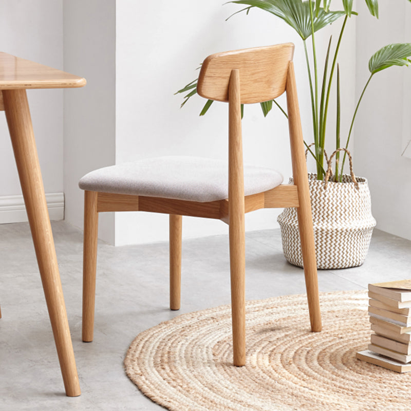 Chaise d'intérieur et d'extérieur en bois moderne, chaise d'appoint de salle à manger sans accoudoirs à dossier ouvert