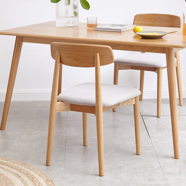 Chaise d'intérieur et d'extérieur en bois moderne, chaise d'appoint de salle à manger sans accoudoirs à dossier ouvert