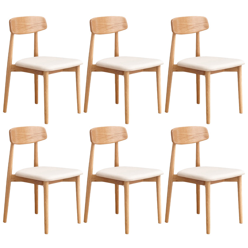 Chaise d'intérieur et d'extérieur en bois moderne, chaise d'appoint de salle à manger sans accoudoirs à dossier ouvert