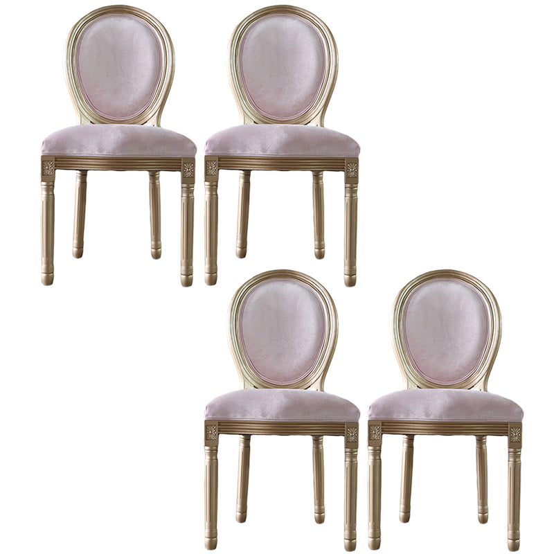Chaise de salle à manger traditionnelle en velours, chaise latérale à dossier King Louis de 38 pouces avec 4 pieds pour restaurant