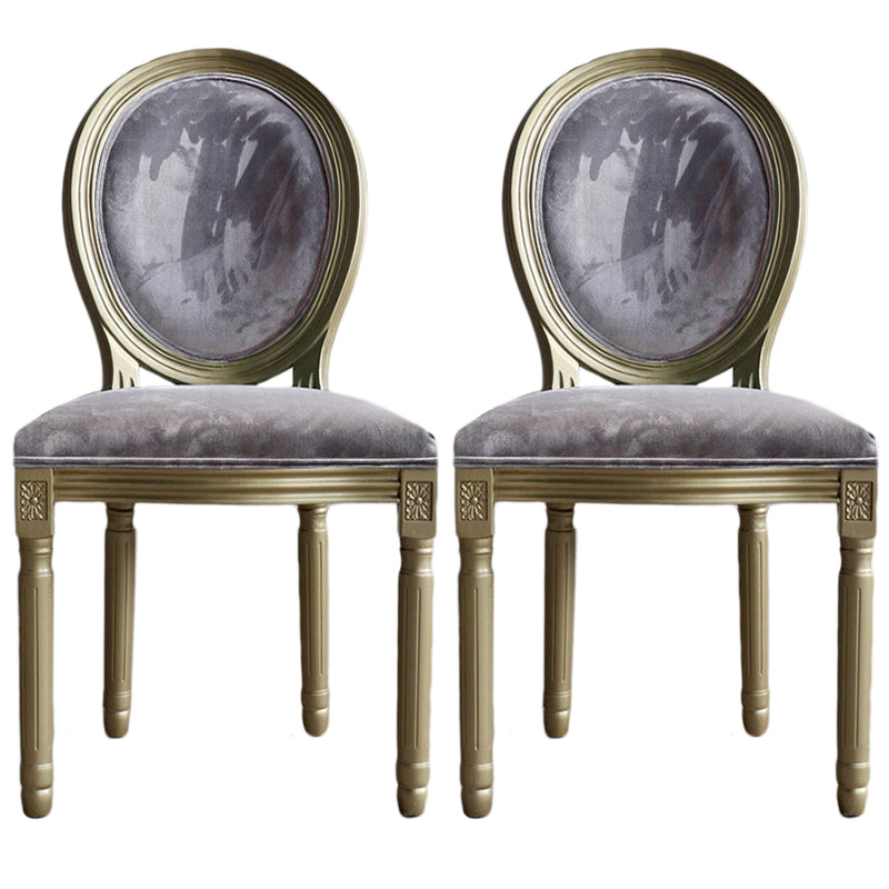 Chaise de salle à manger traditionnelle en velours, chaise latérale à dossier King Louis de 38 pouces avec 4 pieds pour restaurant