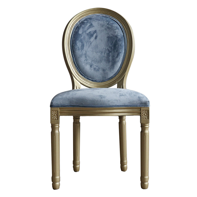 Chaise de salle à manger traditionnelle en velours, chaise latérale à dossier King Louis de 38 pouces avec 4 pieds pour restaurant