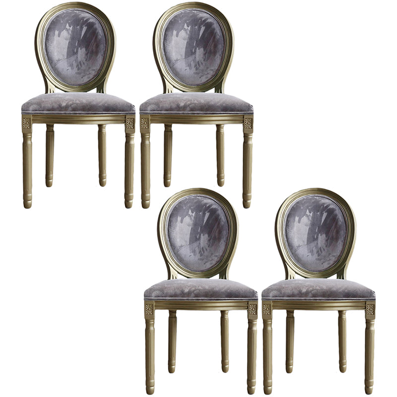 Chaise de salle à manger traditionnelle en velours, chaise latérale à dossier King Louis de 38 pouces avec 4 pieds pour restaurant