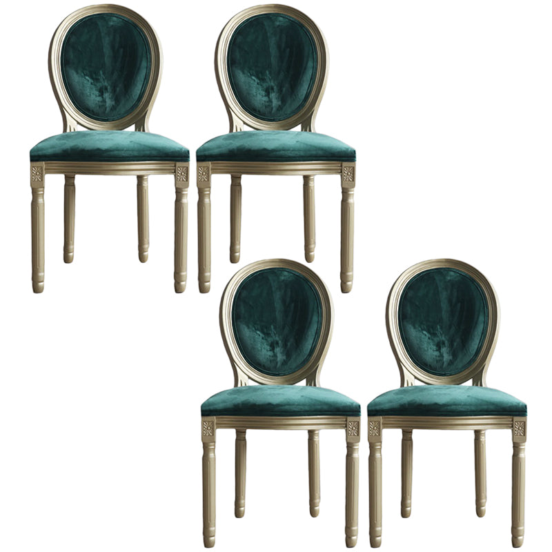 Chaise de salle à manger traditionnelle en velours, chaise latérale à dossier King Louis de 38 pouces avec 4 pieds pour restaurant