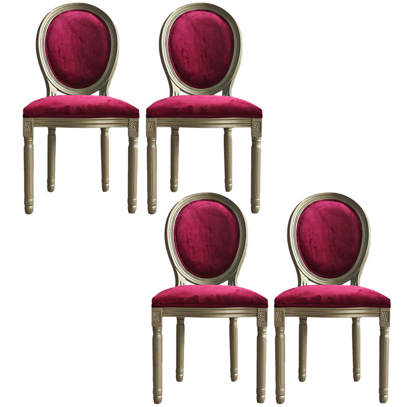 Chaise de salle à manger traditionnelle en velours, chaise latérale à dossier King Louis de 38 pouces avec 4 pieds pour restaurant