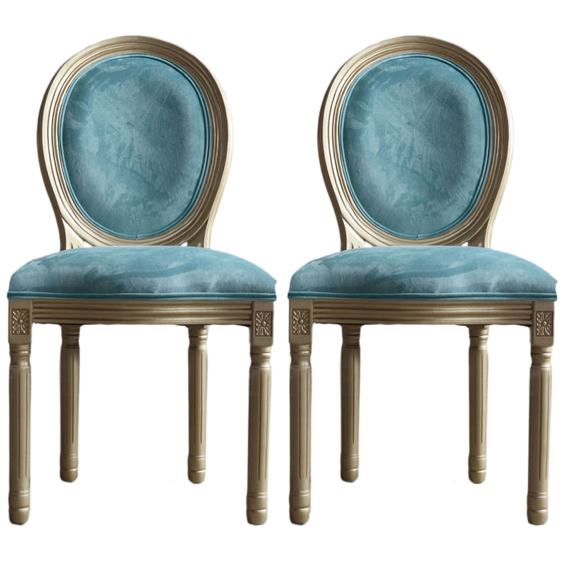 Chaise de salle à manger traditionnelle en velours, chaise latérale à dossier King Louis de 38 pouces avec 4 pieds pour restaurant