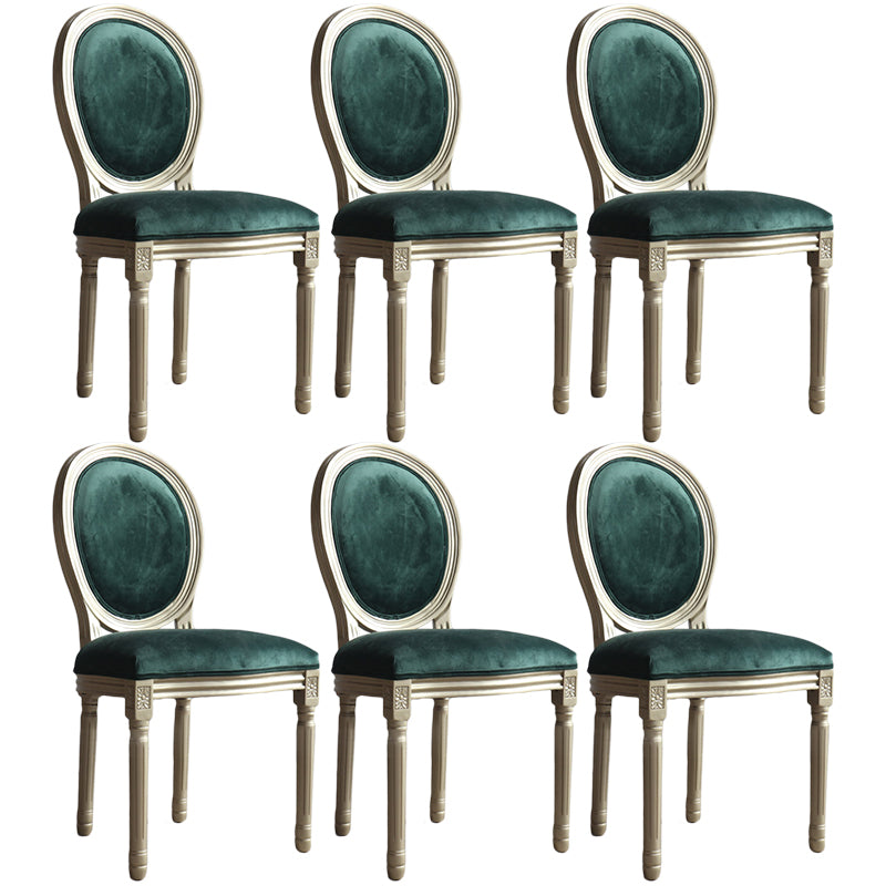 Chaise de salle à manger traditionnelle en velours, chaise latérale à dossier King Louis de 38 pouces avec 4 pieds pour restaurant