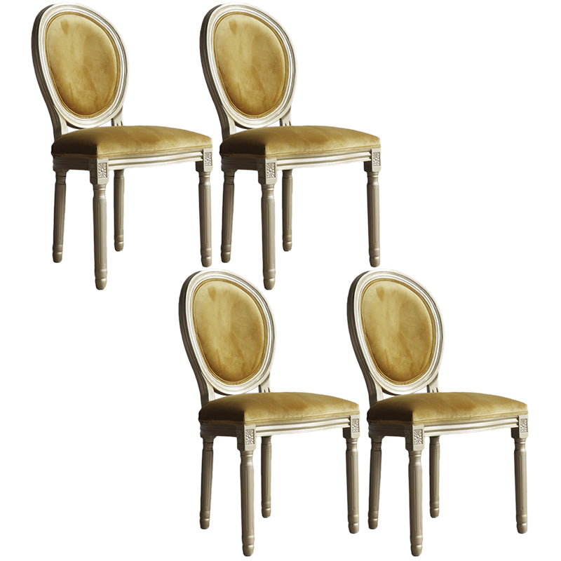Chaise de salle à manger traditionnelle en velours, chaise latérale à dossier King Louis de 38 pouces avec 4 pieds pour restaurant