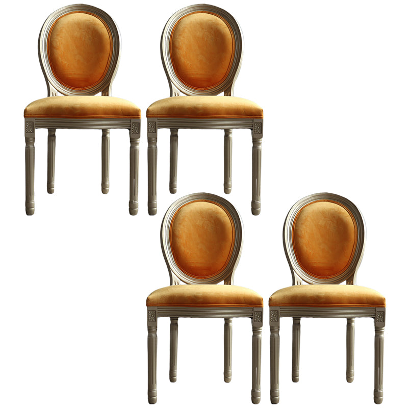 Chaise de salle à manger traditionnelle en velours, chaise latérale à dossier King Louis de 38 pouces avec 4 pieds pour restaurant