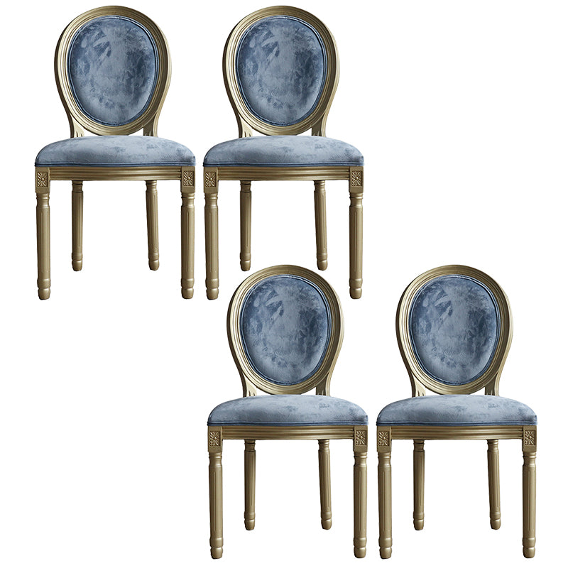 Chaise de salle à manger traditionnelle en velours, chaise latérale à dossier King Louis de 38 pouces avec 4 pieds pour restaurant