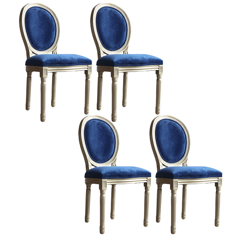 Chaise de salle à manger traditionnelle en velours, chaise latérale à dossier King Louis de 38 pouces avec 4 pieds pour restaurant