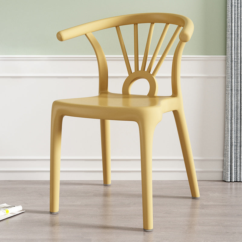 Salle à manger moderne Windsor chaises arrière chaise sans bras de salle à manger en plastique pour la cuisine