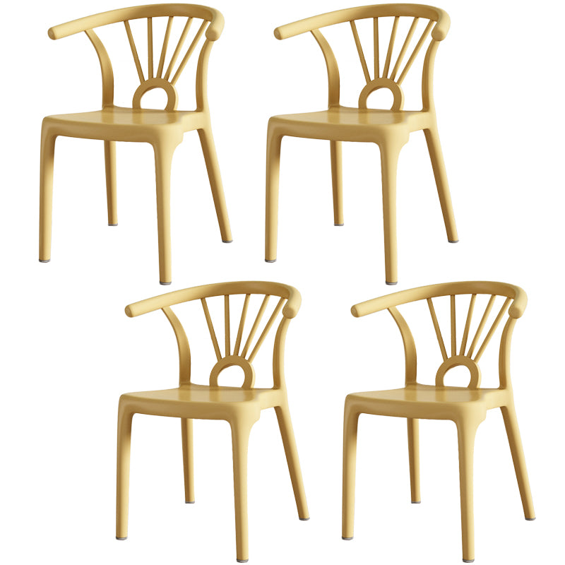 Salle à manger moderne Windsor chaises arrière chaise sans bras de salle à manger en plastique pour la cuisine