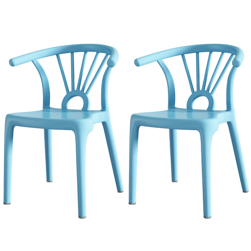 Salle à manger moderne Windsor chaises arrière chaise sans bras de salle à manger en plastique pour la cuisine