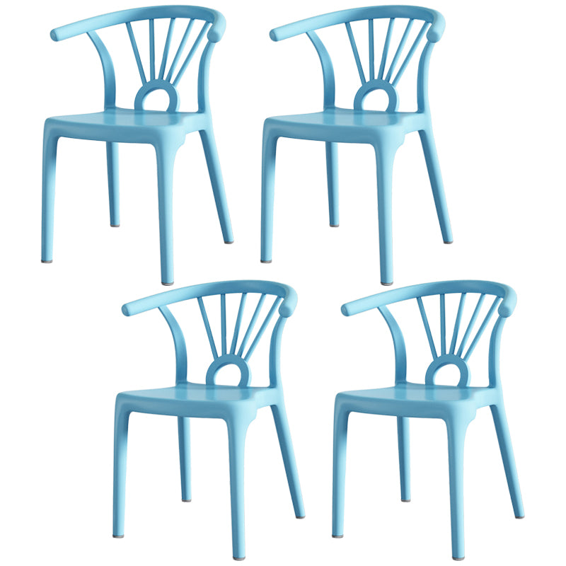 Salle à manger moderne Windsor chaises arrière chaise sans bras de salle à manger en plastique pour la cuisine