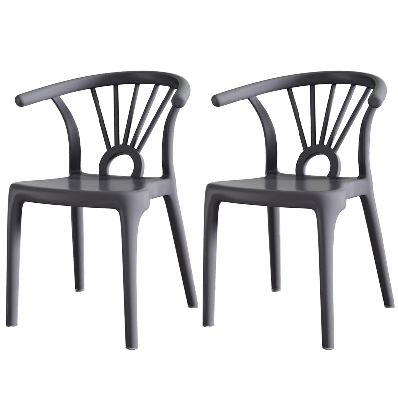 Salle à manger moderne Windsor chaises arrière chaise sans bras de salle à manger en plastique pour la cuisine