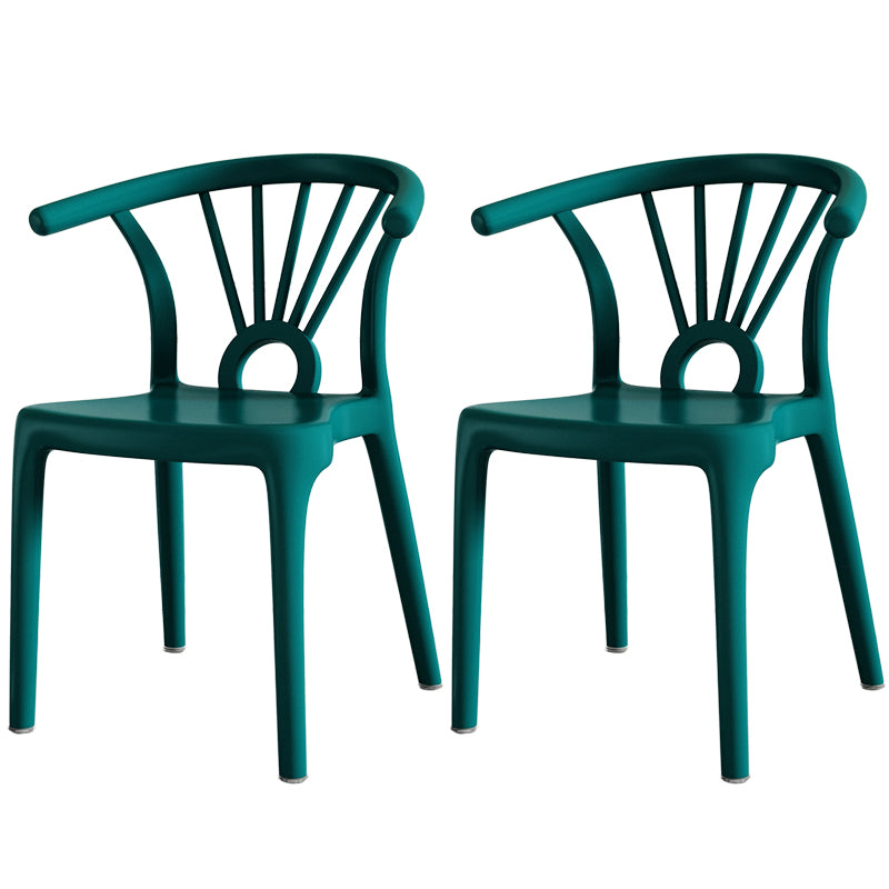 Salle à manger moderne Windsor chaises arrière chaise sans bras de salle à manger en plastique pour la cuisine