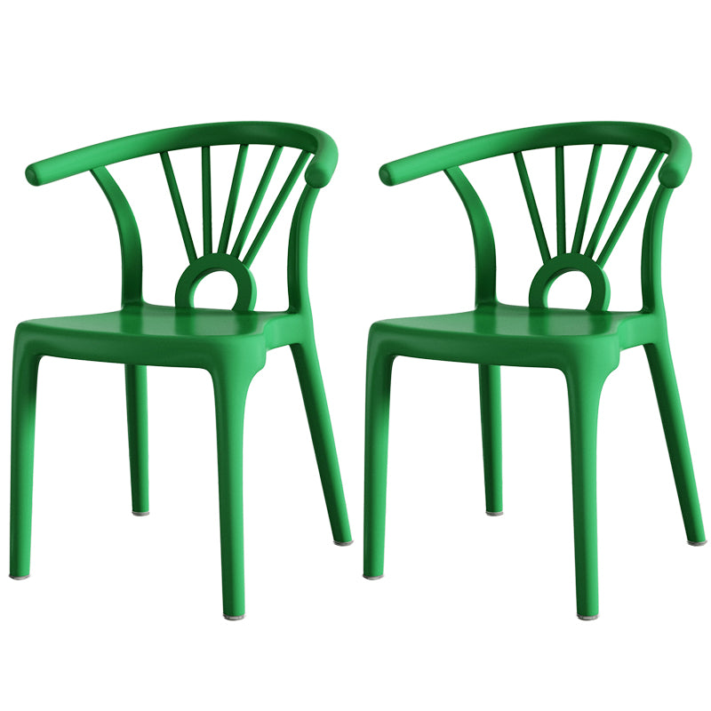 Salle à manger moderne Windsor chaises arrière chaise sans bras de salle à manger en plastique pour la cuisine