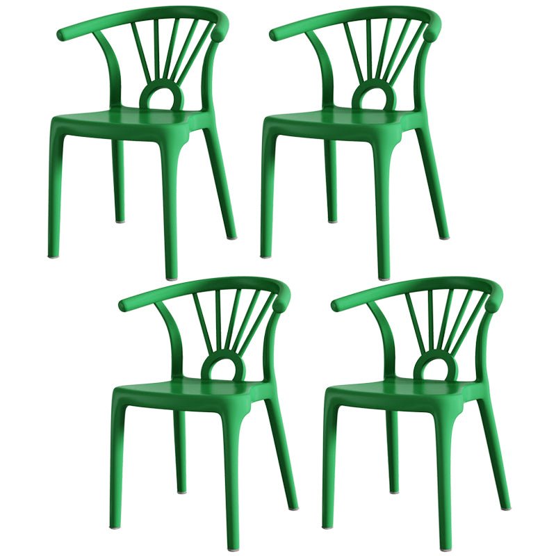 Salle à manger moderne Windsor chaises arrière chaise sans bras de salle à manger en plastique pour la cuisine