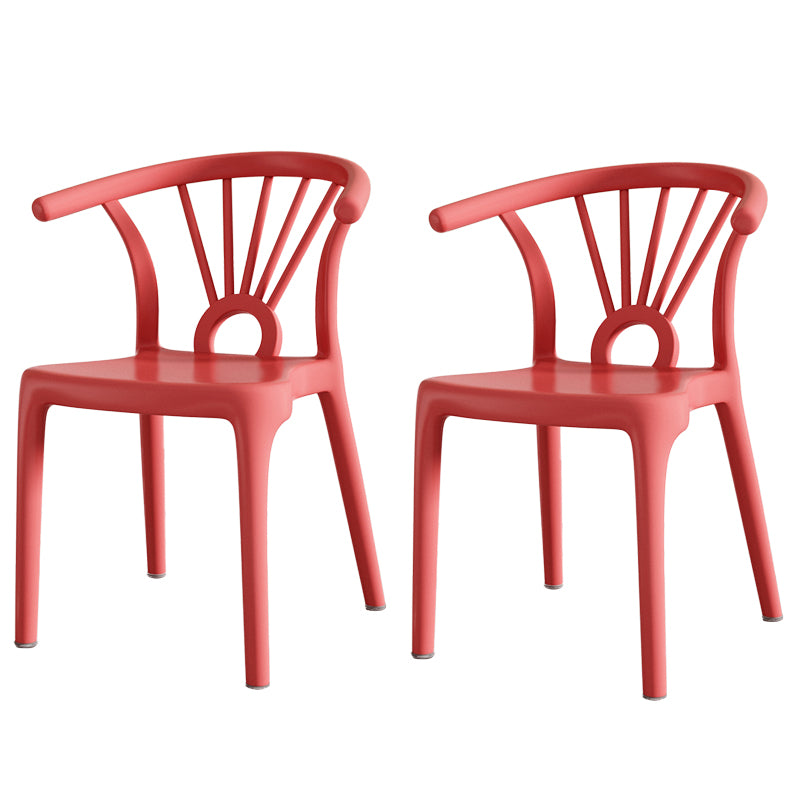 Salle à manger moderne Windsor chaises arrière chaise sans bras de salle à manger en plastique pour la cuisine