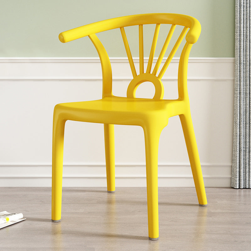 Salle à manger moderne Windsor chaises arrière chaise sans bras de salle à manger en plastique pour la cuisine