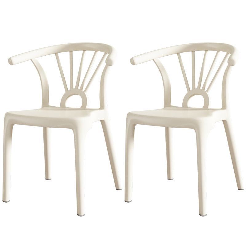 Salle à manger moderne Windsor chaises arrière chaise sans bras de salle à manger en plastique pour la cuisine