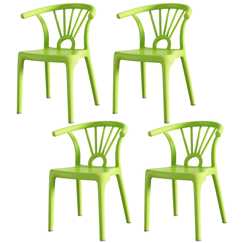 Salle à manger moderne Windsor chaises arrière chaise sans bras de salle à manger en plastique pour la cuisine