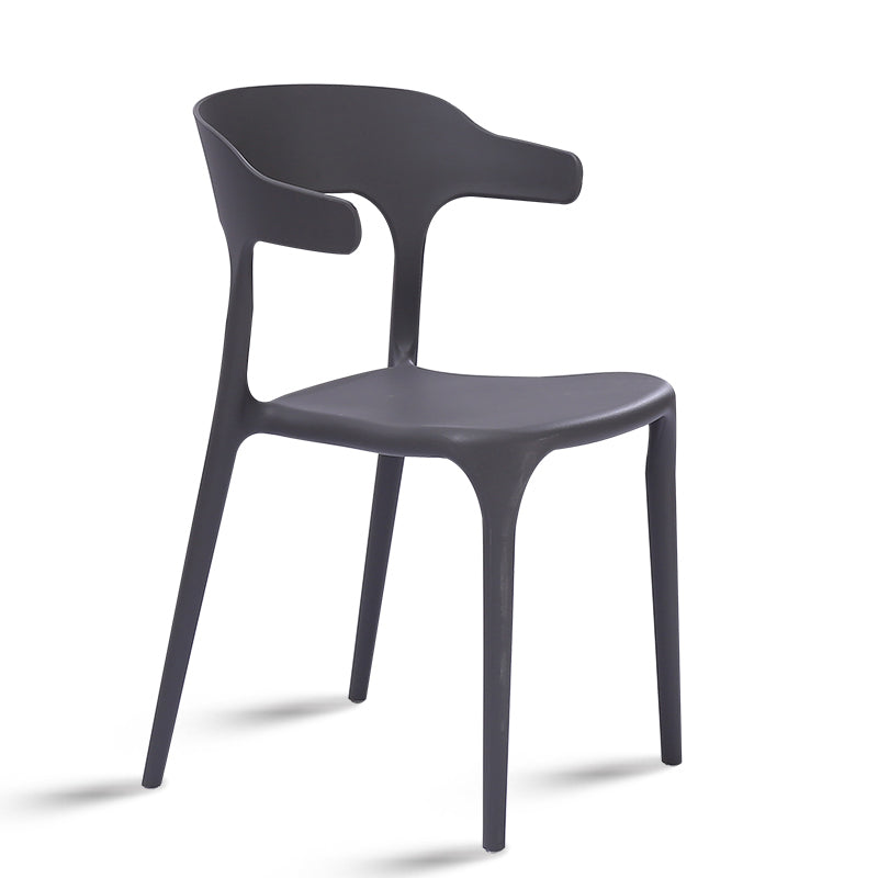 Fauteuils de salle à manger en plastique, fauteuils empilables à dos ouvert de cuisine d'intérieur