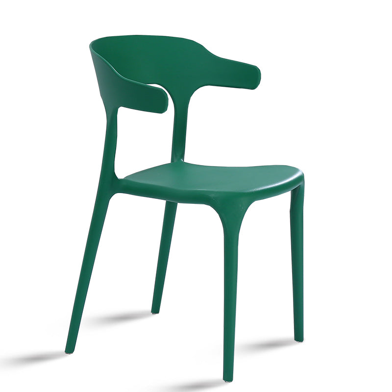 Fauteuils de salle à manger en plastique, fauteuils empilables à dos ouvert de cuisine d'intérieur