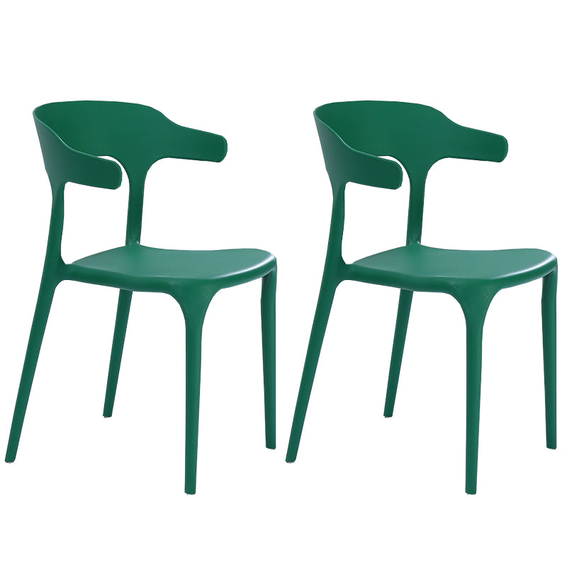 Fauteuils de salle à manger en plastique, fauteuils empilables à dos ouvert de cuisine d'intérieur