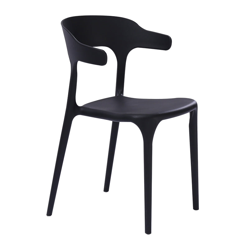 Fauteuils de salle à manger en plastique, fauteuils empilables à dos ouvert de cuisine d'intérieur