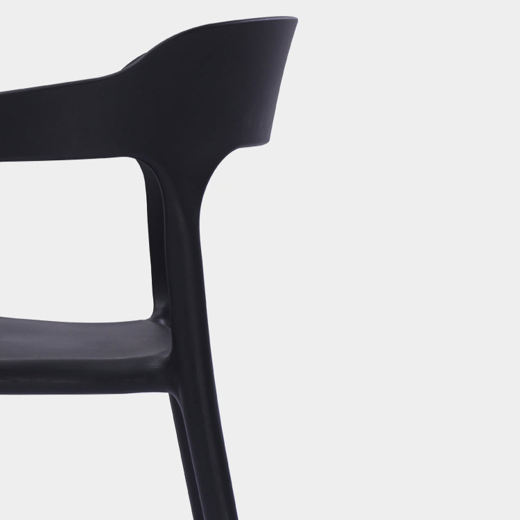 Fauteuils de salle à manger en plastique, fauteuils empilables à dos ouvert de cuisine d'intérieur
