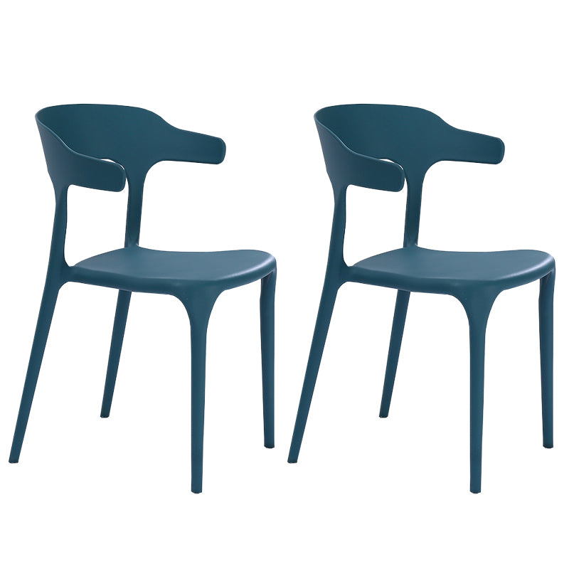 Fauteuils de salle à manger en plastique, fauteuils empilables à dos ouvert de cuisine d'intérieur