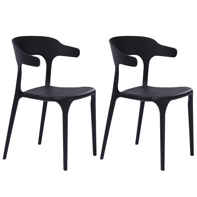 Fauteuils de salle à manger en plastique, fauteuils empilables à dos ouvert de cuisine d'intérieur