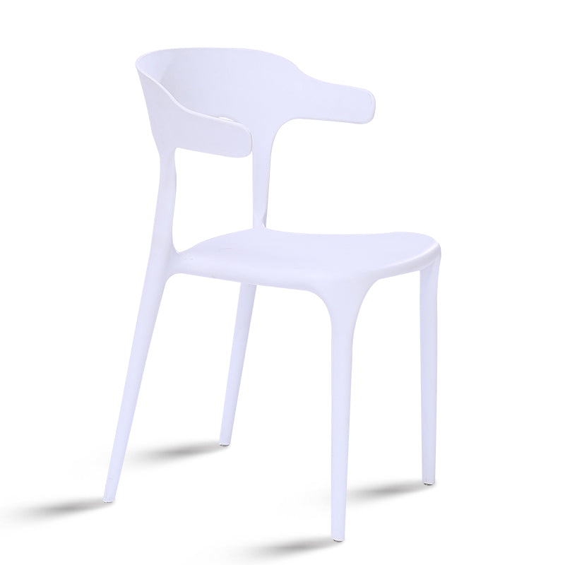 Fauteuils de salle à manger en plastique, fauteuils empilables à dos ouvert de cuisine d'intérieur