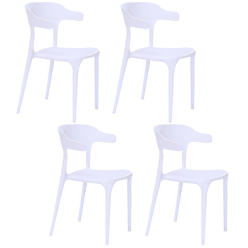 Fauteuils de salle à manger en plastique, fauteuils empilables à dos ouvert de cuisine d'intérieur