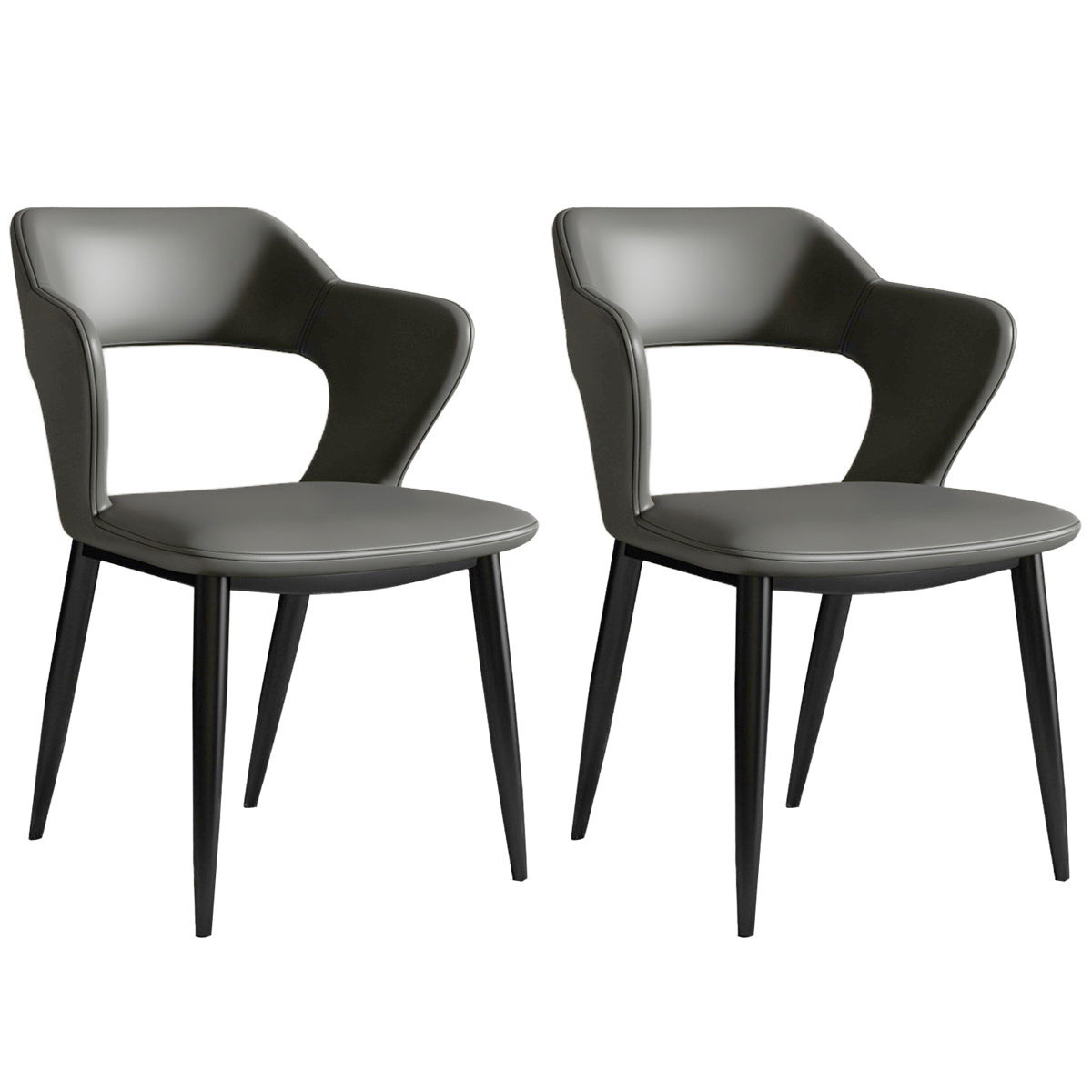 Nordic Metal Dining Chairs with Arm Indoor Open Back Dining Side Chair