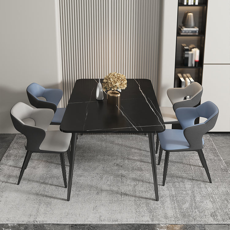 Nordic Metal Dining Chairs with Arm Indoor Open Back Dining Side Chair