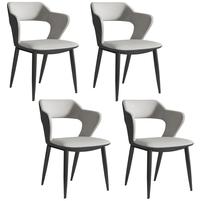 Nordic Metal Dining Chairs with Arm Indoor Open Back Dining Side Chair