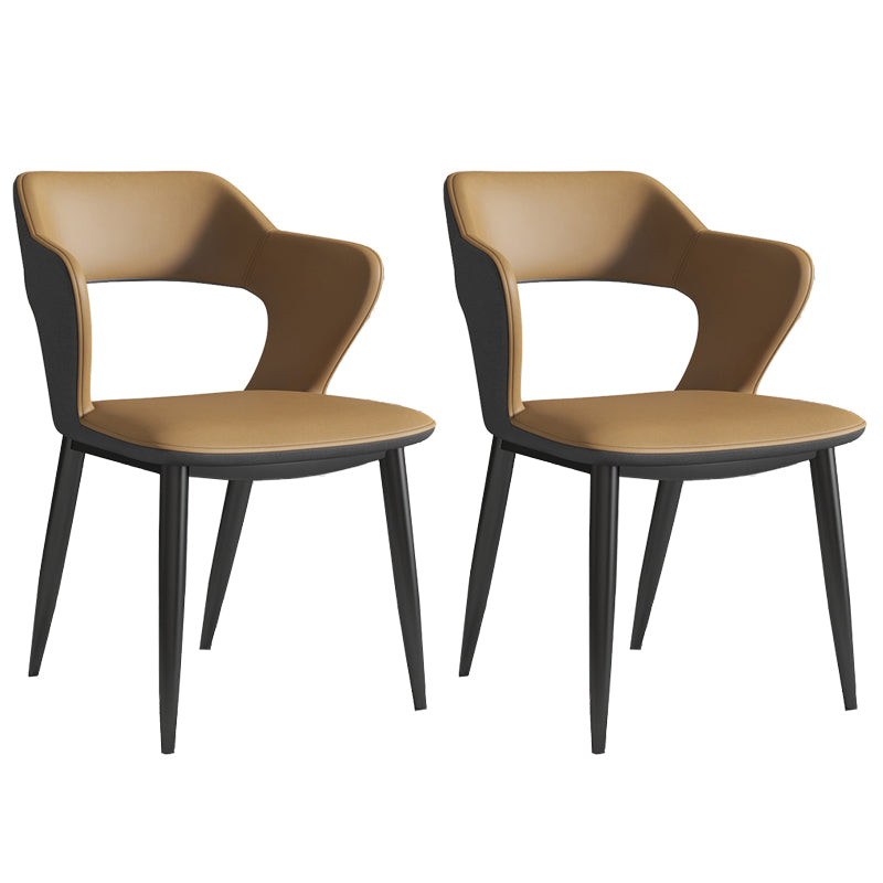 Nordic Metal Dining Chairs with Arm Indoor Open Back Dining Side Chair