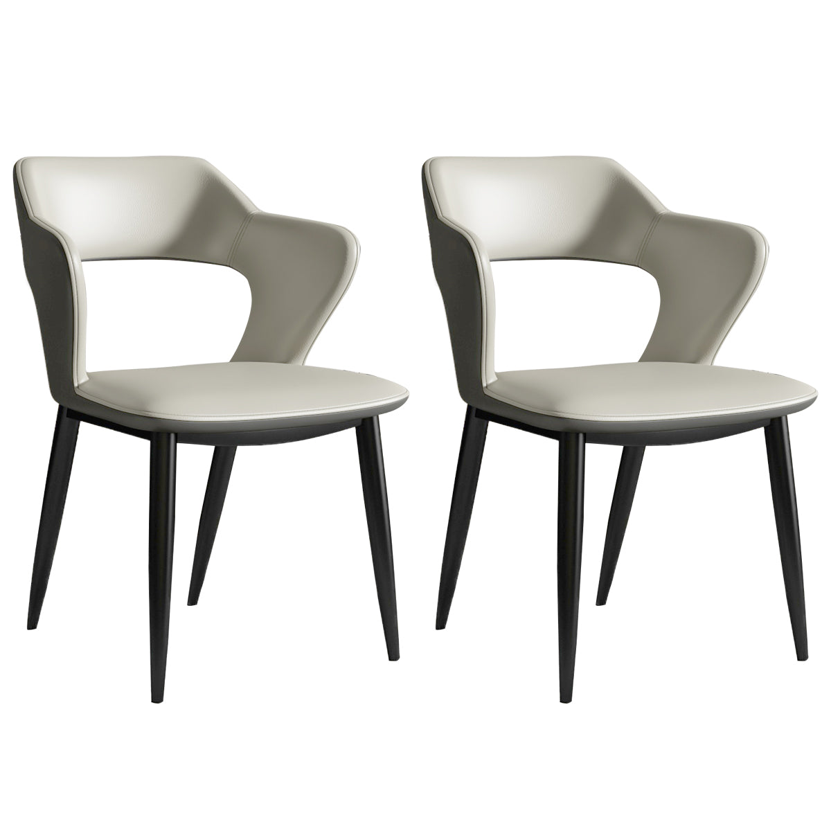 Nordic Metal Dining Chairs with Arm Indoor Open Back Dining Side Chair
