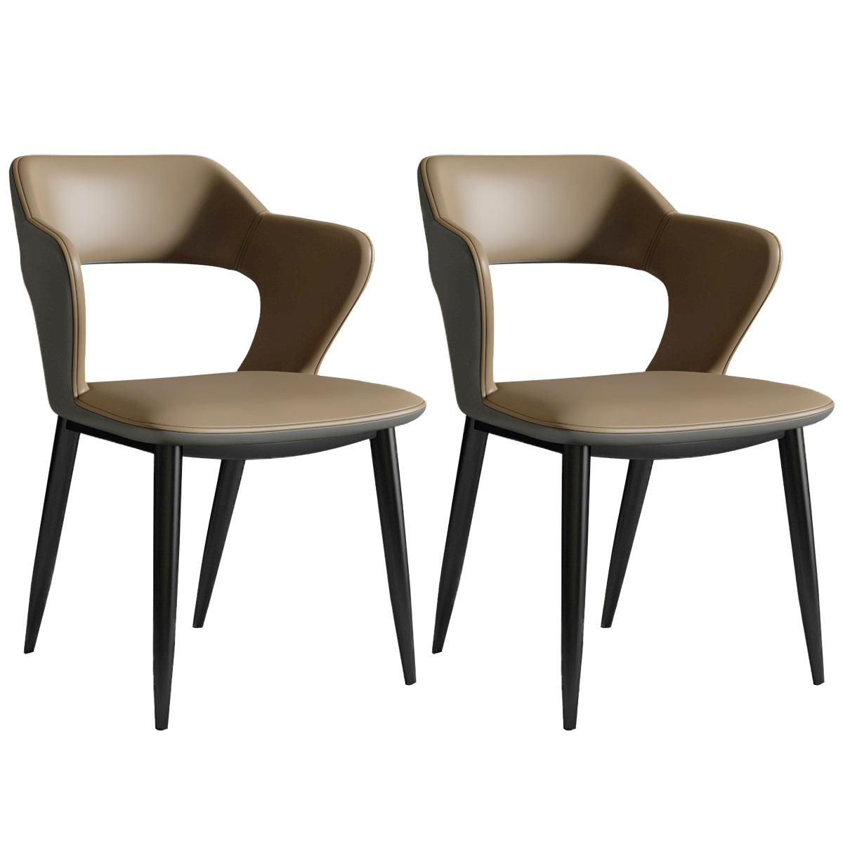 Nordic Metal Dining Chairs with Arm Indoor Open Back Dining Side Chair