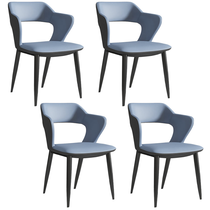 Nordic Metal Dining Chairs with Arm Indoor Open Back Dining Side Chair